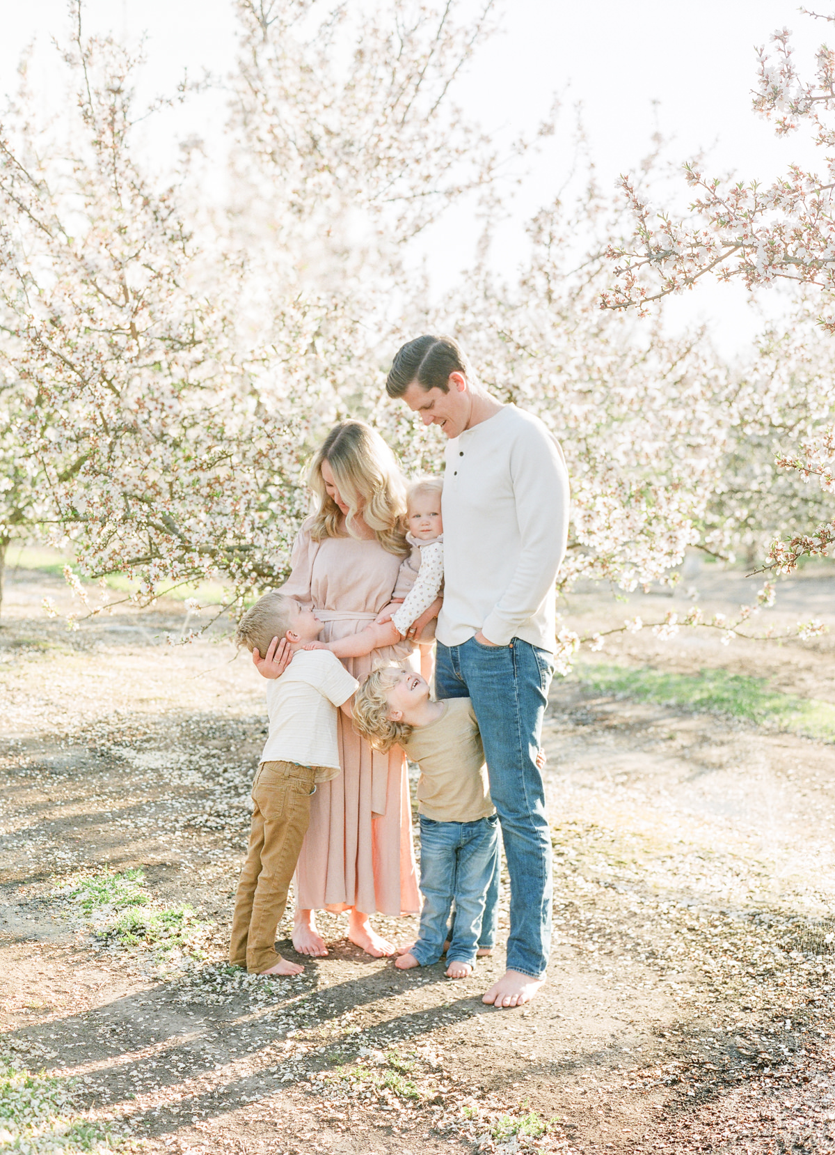 Central Valley Family Session, Almond Grove, Family Photography on Film, What to Wear for Family Photos, Light and Airy
