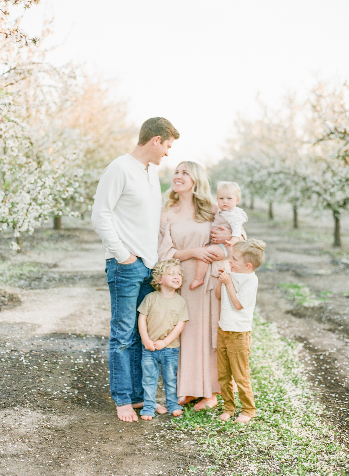 Central Valley Family Session, Almond Grove, Family Photography on Film, , What to Wear for Family Photos, Light and Airy